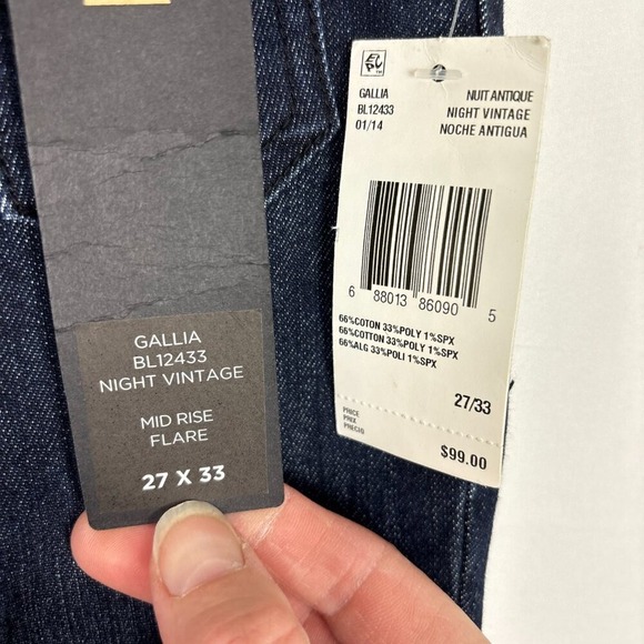 NWT Buffalo David Bitton Gallia Mid Rise Flare Jeans Women's 27 x 33 Dark Wash - Picture 7 of 14